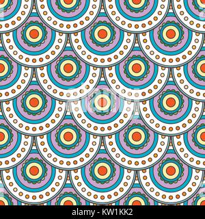 Perfetta configurazione di sfondo come un pesce o cnake scale. Vector infinite ornamento semicirconferenze in stile squama. Illustrazione Vettoriale