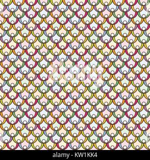 Perfetta configurazione di sfondo come un pesce o cnake scale. Vector infinite ornamento semicirconferenze in stile squama. Illustrazione Vettoriale