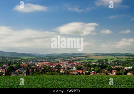 Osterzgebirge, Dippoldiswalde, vista città, Stadtansicht Foto Stock