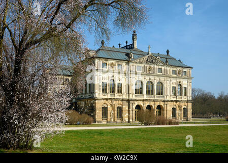 A Dresda, Palazzo nel grande giardino, Palais im Großer Garten Foto Stock