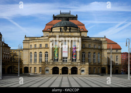 Chemnitz, opera-house in piazza del teatro, Opernhaus am Theaterplatz Foto Stock