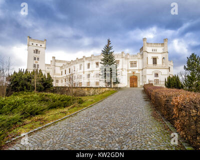 Chateau Novy Svetlov vicino villaggio Bojkovice. Il gotico e il rinascimento poi castello fu ricostruito negli anni 1846-1856 per bloccare in stile inglese Tud Foto Stock