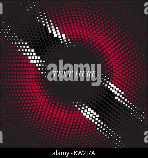 Metà tono rotondo quadrato modello gradiente Repubblica di bandiera di Trinidad e Tobago Illustrazione Vettoriale