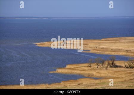 Vista verso la Vistola Lagoon a Frombork, Warmian-Masurian voivodato, Polonia. Foto Stock