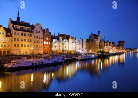 Vista di Danzica la città principale, voivodato di Pomerania, Polonia. Foto Stock