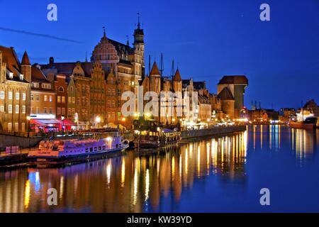 Vista di Danzica la città principale, voivodato di Pomerania, Polonia. Foto Stock