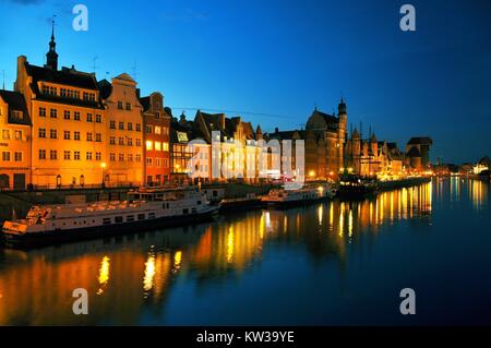 Vista di Danzica la città principale, voivodato di Pomerania, Polonia. Foto Stock