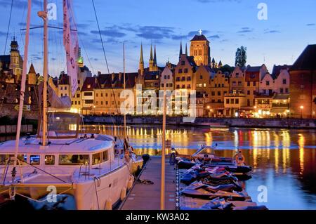 Vista di Danzica la città principale, voivodato di Pomerania, Polonia. Foto Stock