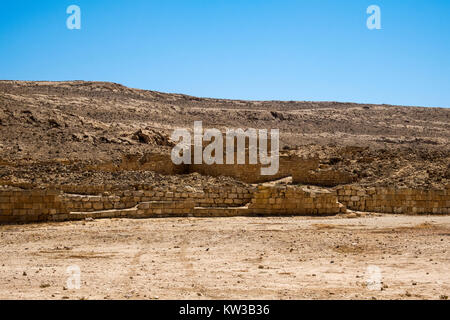 Periferia di scavi della città Nabatean di Mamshit (Israele, del I secolo a.C.) Foto Stock