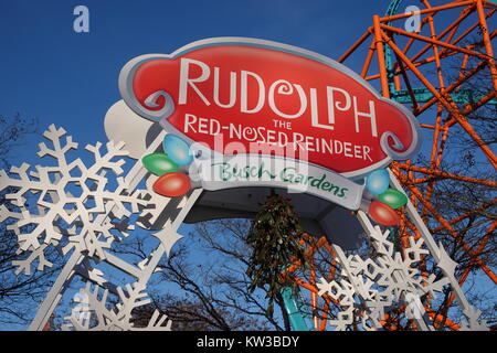 Stati Uniti Virginia VA Williamsburg vacanze di Natale al Busch Gardens theme park Foto Stock