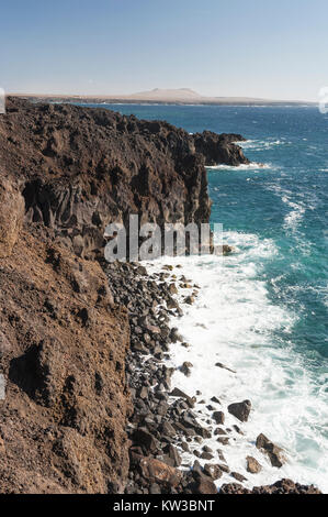 Los Hervideros, Parque Natural de Los Volcanes, Lanzarote, Isole Canarie, Spagna Foto Stock