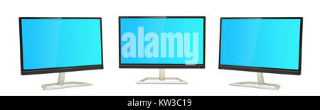 Set di tre monitor digitale vista con le schermate blu. Foto Stock