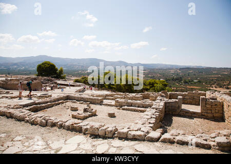 La corte superiore, Festo, area archeologica, Creta, Grecia, Europa Foto Stock