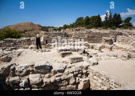 L'ala ovest, Festo, area archeologica, Creta, Grecia, Europa Foto Stock