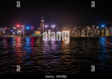 Hong kong skyline Tenebrologo Foto Stock