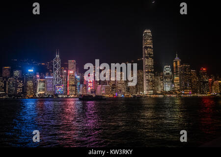 Hong kong skyline Tenebrologo Foto Stock