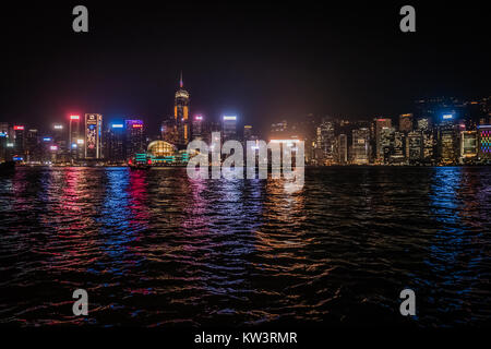 Hong kong skyline Tenebrologo Foto Stock