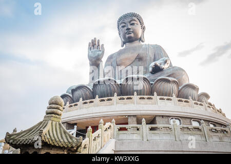 Hong kong Big Buddha in Lantau Island vicino ngoing ping Foto Stock