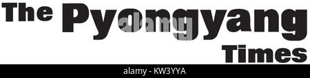 Il Pyongyang Times è il giornale ufficiale della Corea del Nord. Il suo logo rappresenta il ruolo dei media statali nella diffusione di notizie approvate dal governo e riflette la posizione ufficiale del paese su varie questioni. Foto Stock