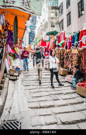 Hong kong pottinger street noto anche come il granito di gradini di pietra Foto Stock