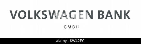 Il logo VW Bank rappresenta l'istituto finanziario associato al gruppo Volkswagen, che offre una gamma di servizi bancari. VW Bank fornisce prodotti finanziari per privati e aziende, principalmente legati al finanziamento automobilistico. Foto Stock
