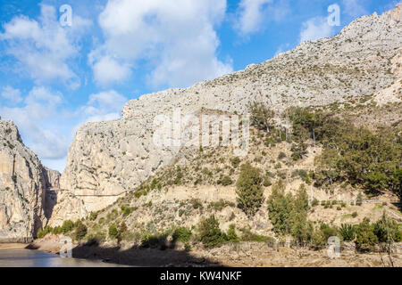 El Caminito del Rey o re il piccolo sentiero. El Chorro. In Andalusia, Spagna Foto Stock