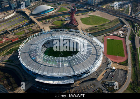 Vista aerea del Queen Elizabeth Park East London. Foto Stock