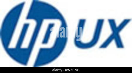 Il logo HP UX fa parte del marchio del sistema operativo UNIX di Hewlett-Packard, che ne rappresenta le capacità tecnologiche e le soluzioni orientate al business. Foto Stock