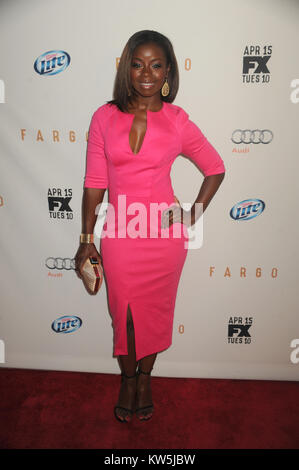 NEW YORK, NY - aprile 09: Erica Tazel assiste le reti FX iniziali per lo screening di 'Fargo' al teatro SVA Aprile 9, 2014 in New York City People: Erica Tazel Foto Stock