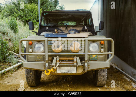 Land Rover militare difensore 110, South Australia, Australia Foto Stock