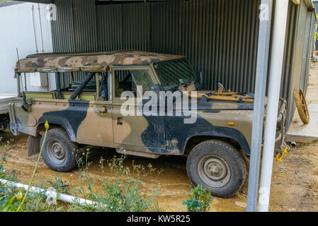 Land Rover militare difensore 110, South Australia, Australia Foto Stock