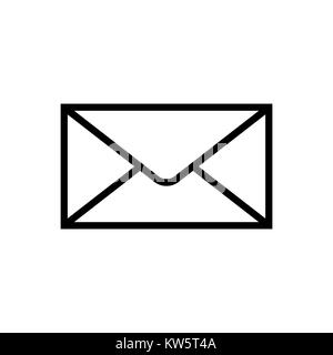 Icona Mail isolato isolato su sfondo bianco Illustrazione Vettoriale