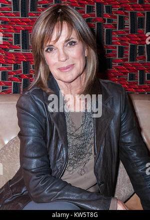 SYDNEY, Australia - 19 agosto: Linda Gray e Patrick Duffy pongono al lancio di 'Dallas' su Foxtel SoHo presso il Loft il 19 agosto 2014 a Sydney, in Australia. Persone: Linda grigio Foto Stock