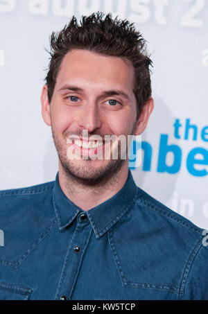 SYDNEY, Australia - 13 agosto: Blake Harrison, James Buckley, Simon Bird e Joe Thomas pongono alla premiere di 'L'Inbetweeners 2' a caso Cinema George Street, il 13 agosto 2014 a Sydney, in Australia. Il Inbetweeners 2 verrà rilasciato il 21 agosto 2014. Persone: Blake Harrison Foto Stock