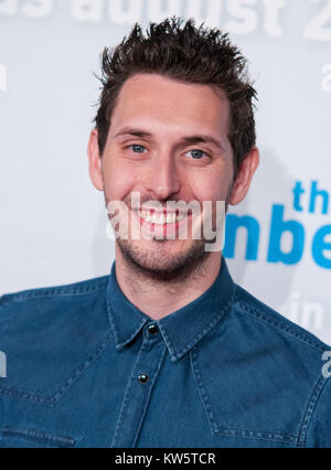 SYDNEY, Australia - 13 agosto: Blake Harrison, James Buckley, Simon Bird e Joe Thomas pongono alla premiere di 'L'Inbetweeners 2' a caso Cinema George Street, il 13 agosto 2014 a Sydney, in Australia. Il Inbetweeners 2 verrà rilasciato il 21 agosto 2014. Persone: Blake Harrison Foto Stock