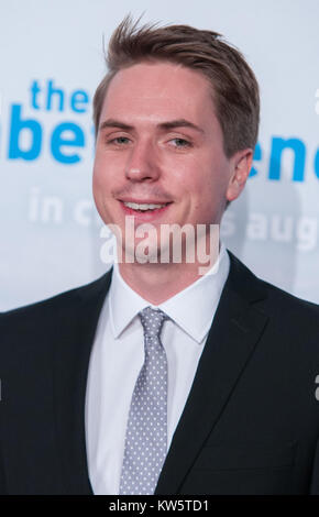 SYDNEY, Australia - 13 agosto: Blake Harrison, James Buckley, Simon Bird e Joe Thomas pongono alla premiere di 'L'Inbetweeners 2' a caso Cinema George Street, il 13 agosto 2014 a Sydney, in Australia. Il Inbetweeners 2 verrà rilasciato il 21 agosto 2014. Persone: Joe Thomas Foto Stock