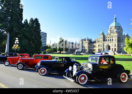 Classic car festival in Victoria BC,Canada.Il Deuce Coupe rally. Foto Stock