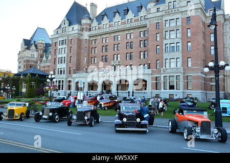 Classic car festival in Victoria BC,Canada.Il Deuce Coupe rally. Foto Stock