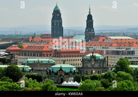 Guardare la Città Vecchia di Dresda città vecchia, Blick auf die Altstadt, Dresden Altstadt Foto Stock