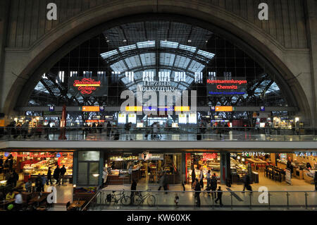 Lipsia stazione ferroviaria passaggi, Leipzig Bahnhofspassagen Foto Stock