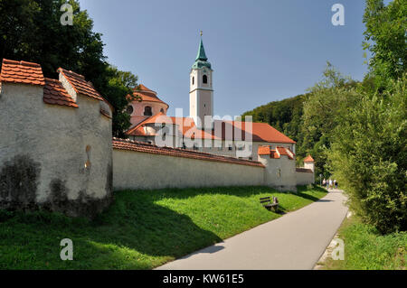 Chiostro del castello del mondo, Kloster Weltenburg Foto Stock