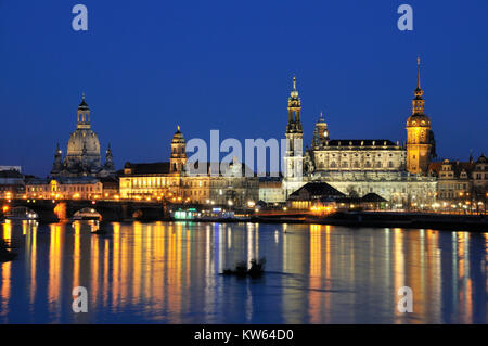 Terrazza di Dresda a riva, Dresden Terrassenufer Foto Stock