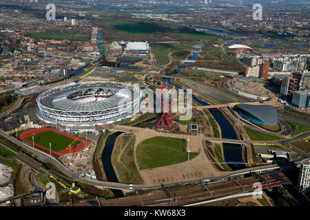 Vista aerea del Queen Elizabeth Park East London. Foto Stock