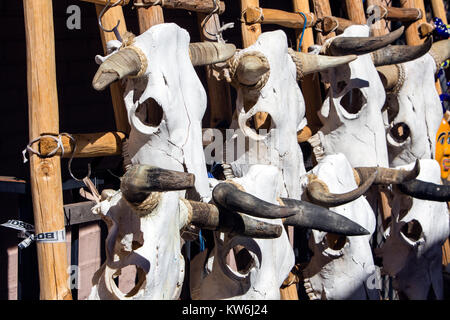 Il vecchio West teschi di mucca, Santa Fe, New Mexico Foto Stock