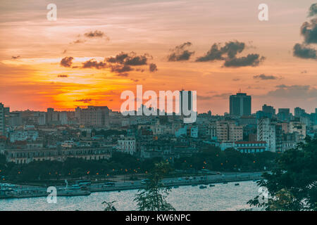 Ripresa aerea di La Habana Foto Stock