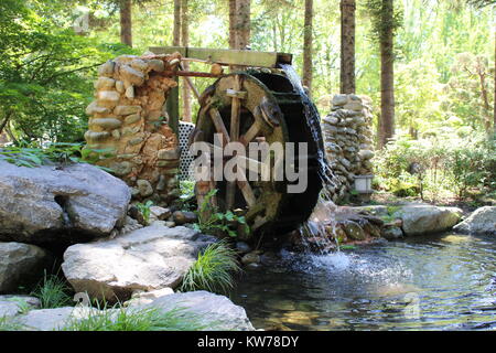 Ruota di acqua nella foresta Foto Stock