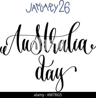 26 gennaio - Australia Day - scritte a mano il testo di iscrizione Illustrazione Vettoriale