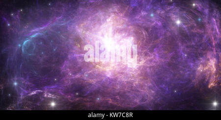 Abstract background scientifico - pianeta nello spazio, nebulosa e stelle. Foto Stock