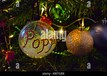 Addobbi per l'albero di natale Foto Stock