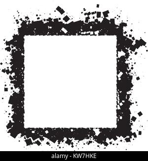 Abstract stile grunge quadrato nero cornice per il vostro design. Illustrazione Vettoriale